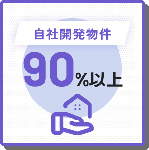 自社開発物件90%以上